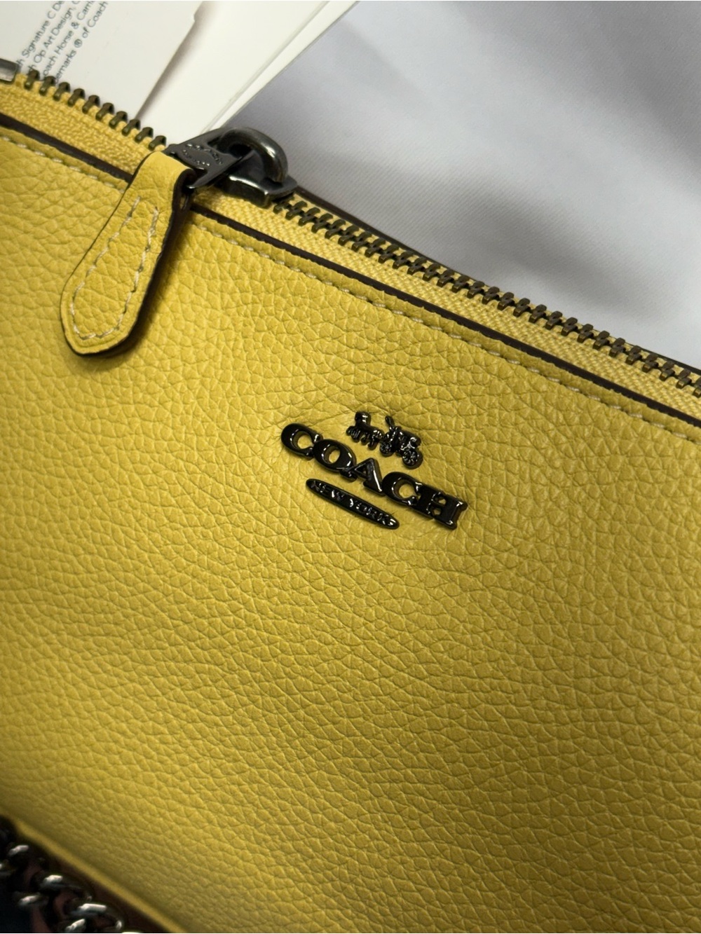 (new+tag) Coach large wristlet nolita 19 sunflower yellow fit iPhone Pro Max - Picture 3 of 12